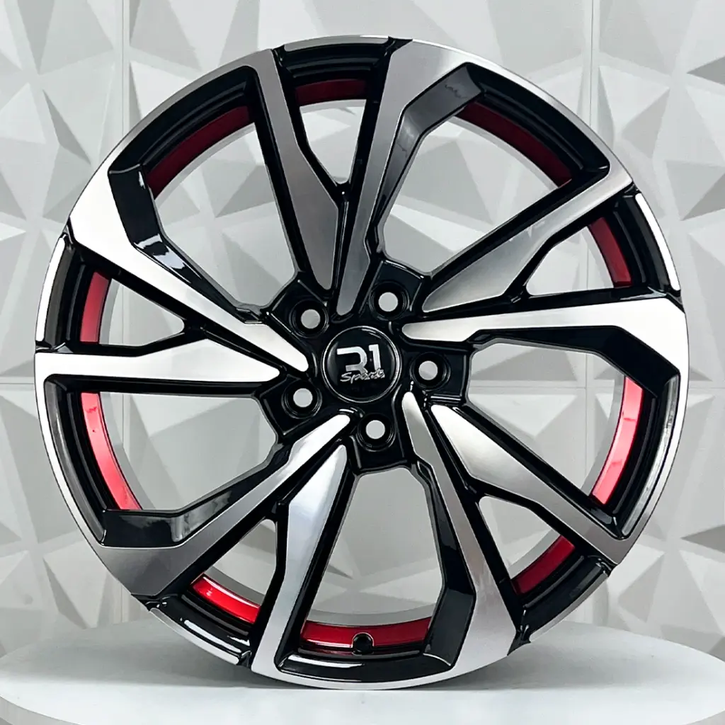 RIN 18X8 5-114.3 R1 SPORT 1039HB MACHINE BLACK+ UNDERCUT RED ET38 CB73.1