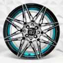 RIN 16X7 4-100/114.3 R1 SPORT RGW-036L MACHINE BLACK+BLUE UNDERCUT ET38 CB73.1 