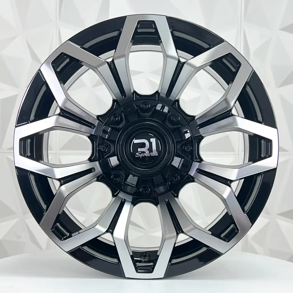 RIN 16X8 6-114.3 R1 SPORT 1275 BLACK MACHINE FACE ET-6 CB66.1 