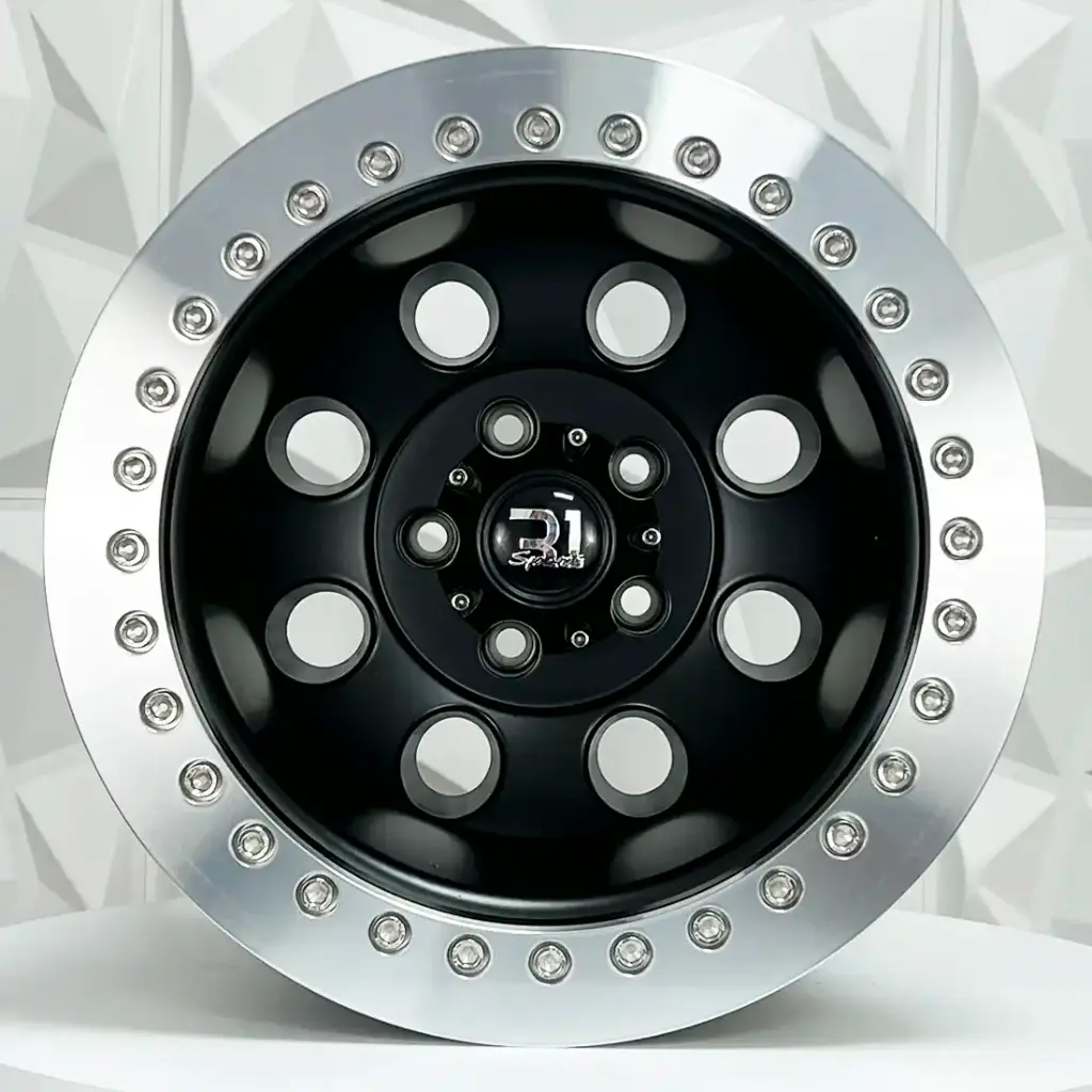 RIN 15X12 5-114.3 R1 SPORT 8047 SATIN BLACK ALUMINUM RING ET-70 CB73.1