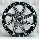 RIN 16X8 6-139.7 R1 SPORT 1081 BLACK MACHINE FACE ET-12 CB106