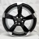 RIN 18X8 5-112 R1 SPORT QC5157 BLACK MACHINE LIP ET40 CB73.1