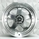 RIN 17X9 5-100 R1 SPORT 7089R HYPER BLACK MI CHROME RIVETS ET25 CB73.1