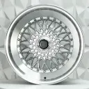RIN 17X7.5 4-100/114.3 R1 SPORT 357 SILVER MACHINE LIP CHROME RIVETS ET35 CB73.1