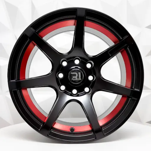 [146623] RIN 14X7 4-100/114.3 R1 SPORT 1082 MATTE BLACK+RED UNDERCUT ET0 CB73.1 