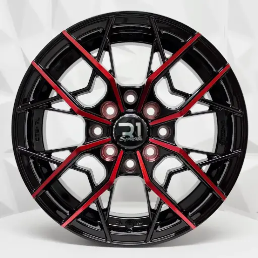 [148551] RIN 14X5.5 4-100/114.3 R1 SPORT RGW03 MACHINE BLACK+RED ET38 CB73.1 