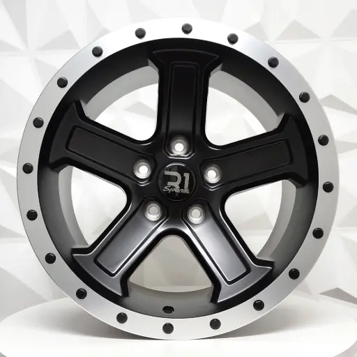 [172202] RIN 17X9 5-127 R1 SPORT L2292 MATTE BLACK ML BLACK RIVETS ET-6 CB71.5