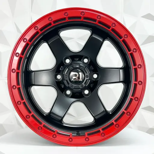 [175587] RIN 17X9 6-139.7 R1 SPORT JT168 MATTE BLACK+RED LIP ET0 CB110.1